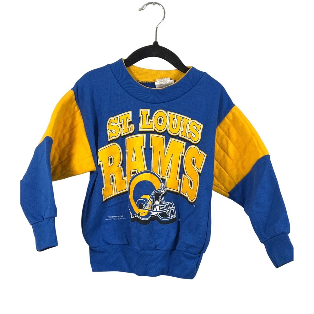 Vintage Team NFL 90s St Louis Rams 4T Blue Yellow Sweatshirt Streetwear Football